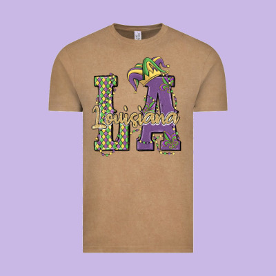 Louisiana Mardi Gras Vintage Tee Designed By Maliassmallbusiness