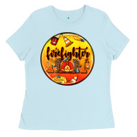 Baby Blue firefighter coasters Ladies Tee - AdoDesignShop