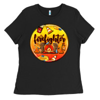 Black firefighter coasters Ladies Tee - AdoDesignShop