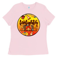 Bubblegum Pink firefighter coasters Ladies Tee - AdoDesignShop
