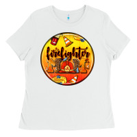 White firefighter coasters Ladies Tee - AdoDesignShop