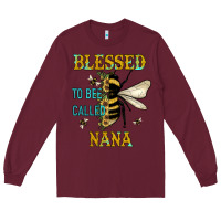 Burgundy Blessed To Bee Nana Long Sleeve Tee - JahusDesignShop
