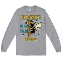 Heather Grey Blessed To Bee Nana Long Sleeve Tee - JahusDesignShop