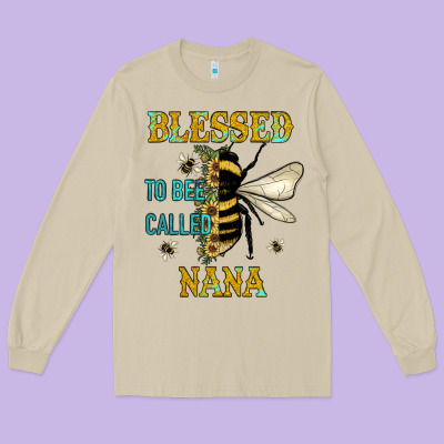 Blessed To Bee Nana Long Sleeve Tee Designed By Jahusdesignshop