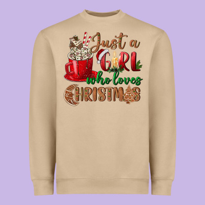 Just A Girl Who Loves Christmas Heavyweight Sweatshirt Designed By Bundleandbundleshop