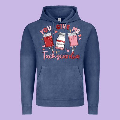 You Give Me Tachycardia Vintage Hoodie Designed By Maliassmallbusiness