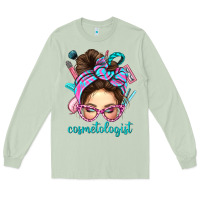 Matcha Messy Bun Cosmetologist Bbs Long Sleeve Tee - BundleAndBundleShop