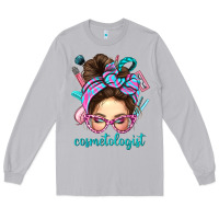Moon Dust Messy Bun Cosmetologist Bbs Long Sleeve Tee - BundleAndBundleShop