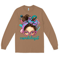 Toasted Coconut Messy Bun Cosmetologist Bbs Long Sleeve Tee - BundleAndBundleShop