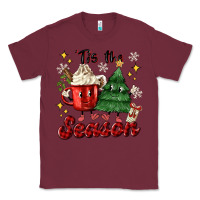Burgundy 'tis the season with christmas tree and hot cocoa Classic Tee - MaliasSmallBusiness