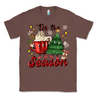 Chestnut 'tis the season with christmas tree and hot cocoa Classic Tee - MaliasSmallBusiness