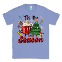 Colony Blue 'tis the season with christmas tree and hot cocoa Classic Tee - MaliasSmallBusiness