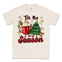 Natural 'tis the season with christmas tree and hot cocoa Classic Tee - MaliasSmallBusiness