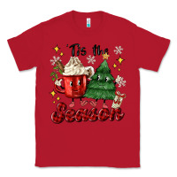 Red 'tis the season with christmas tree and hot cocoa Classic Tee - MaliasSmallBusiness