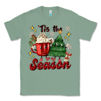 Sage 'tis the season with christmas tree and hot cocoa Classic Tee - MaliasSmallBusiness