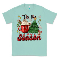 Seafoam 'tis the season with christmas tree and hot cocoa Classic Tee - MaliasSmallBusiness