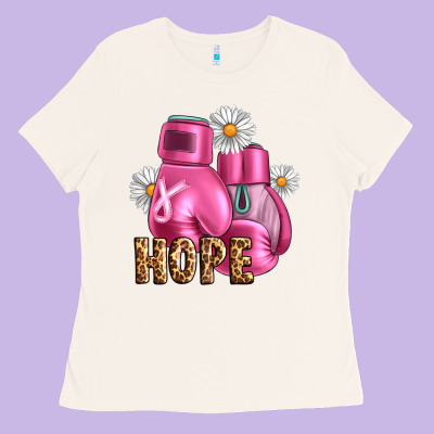 Breast Cancer Boxing Gloves Ladies Tee Designed By Artiststas