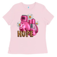 Bubblegum Pink Breast Cancer Boxing Gloves Ladies Tee - Artiststas