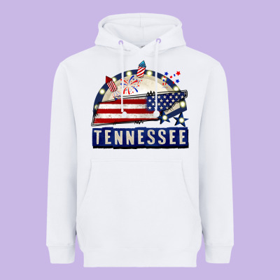 Tennessee 4th Of July Heavyweight Hoodie Designed By Cowgirlartshop