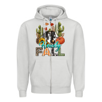 Dove Grey Howdy Fall Zipper Hoodie - texasbilliewilder