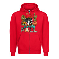 Red Howdy Fall Zipper Hoodie - texasbilliewilder