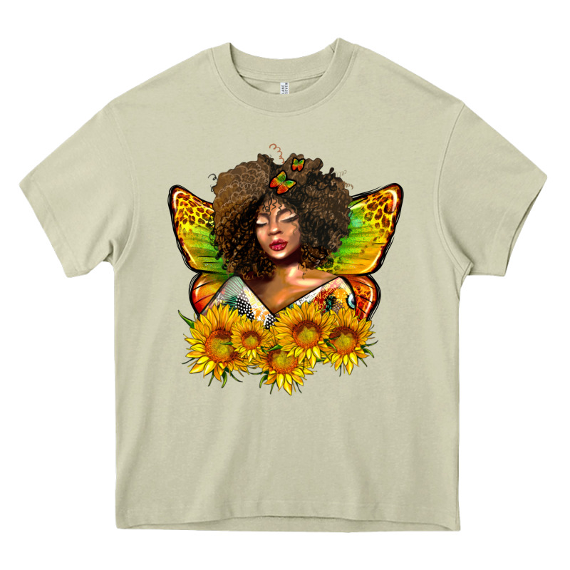 Butterfly Afro Woman Juneteenth Heavy Core Tee by AdoDesignShop | Teevron