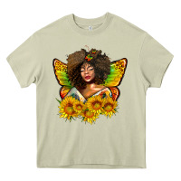 Mossy butterfly afro woman juneteenth Heavy Core Tee - AdoDesignShop