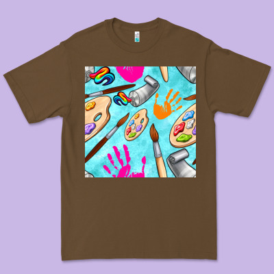 Find Art Class Seamless Pattern Premium Tee Designed By Bundleandbundleshop