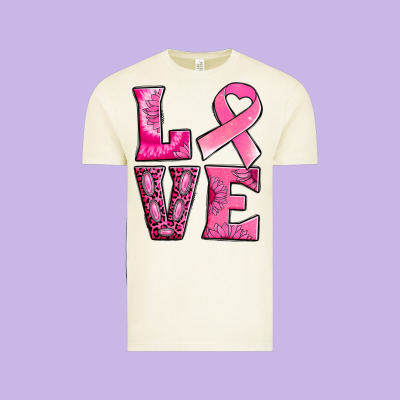 Breast Cancer Love Vintage Tee Designed By Nancycooperartshop