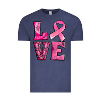 Vintage Denim Breast Cancer love Vintage Tee - NancyCooperArtShop