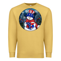 Antique Gold Patriotic snowman ornament 4th of july Premium Sweatshirt - HowdyJamesFarm