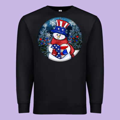 Patriotic Snowman Ornament 4th Of July Premium Sweatshirt Designed By Howdyjamesfarm