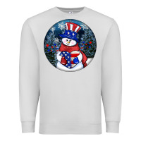 Dove Grey Patriotic snowman ornament 4th of july Premium Sweatshirt - HowdyJamesFarm
