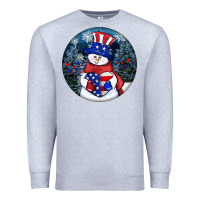 Heather Grey Patriotic snowman ornament 4th of july Premium Sweatshirt - HowdyJamesFarm