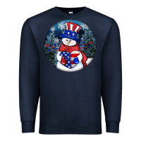 Navy Patriotic snowman ornament 4th of july Premium Sweatshirt - HowdyJamesFarm