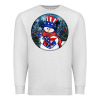 Oatmeal Heather Patriotic snowman ornament 4th of july Premium Sweatshirt - HowdyJamesFarm