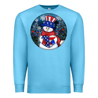Ocean Blue Patriotic snowman ornament 4th of july Premium Sweatshirt - HowdyJamesFarm