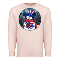 Pale Pink Patriotic snowman ornament 4th of july Premium Sweatshirt - HowdyJamesFarm