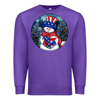 Purple Patriotic snowman ornament 4th of july Premium Sweatshirt - HowdyJamesFarm