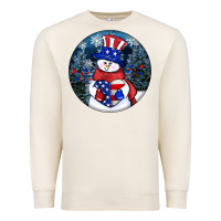 Sandshell Patriotic snowman ornament 4th of july Premium Sweatshirt - HowdyJamesFarm
