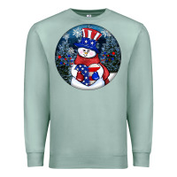 Seafoam Patriotic snowman ornament 4th of july Premium Sweatshirt - HowdyJamesFarm