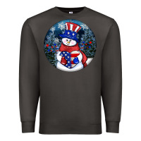 Smoke Patriotic snowman ornament 4th of july Premium Sweatshirt - HowdyJamesFarm