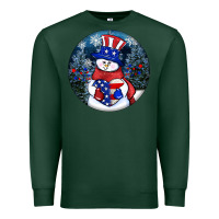 Sports Green Patriotic snowman ornament 4th of july Premium Sweatshirt - HowdyJamesFarm
