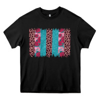 Black valentines day leopard rose glitter brush stoke Heavy Core Tee - JahusDesignShop