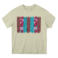 Valentines Day Leopard Rose Glitter Brush Stoke Heavy Core Tee | Teevron