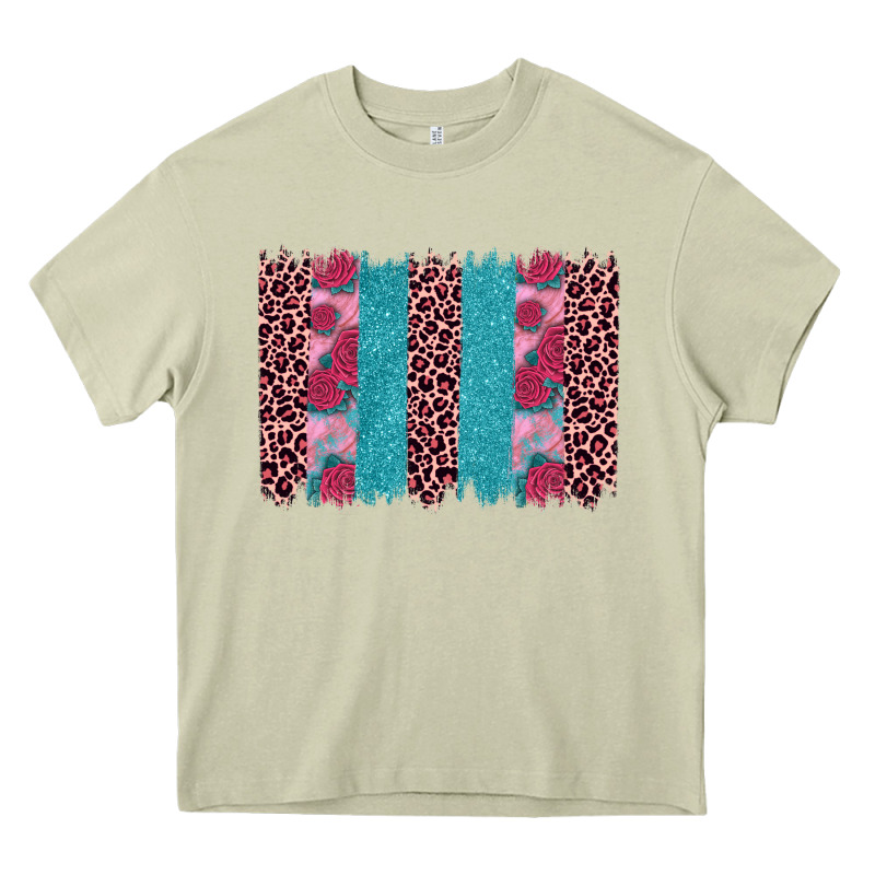 Valentines Day Leopard Rose Glitter Brush Stoke Heavy Core Tee by JahusDesignShop | Teevron