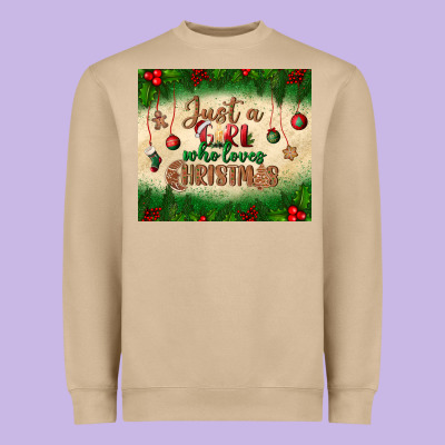 Just A Girl Who Loves Christmas Tumbler Heavyweight Sweatshirt Designed By Bundleandbundleshop