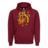 Burgundy Thanksgiving Turkey Zipper Hoodie - texasbilliewilder