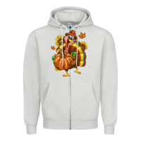 Dove Grey Thanksgiving Turkey Zipper Hoodie - texasbilliewilder