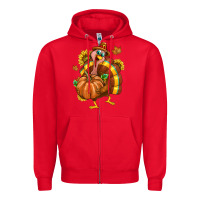 Red Thanksgiving Turkey Zipper Hoodie - texasbilliewilder
